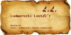 Ludmerszki Lestár névjegykártya